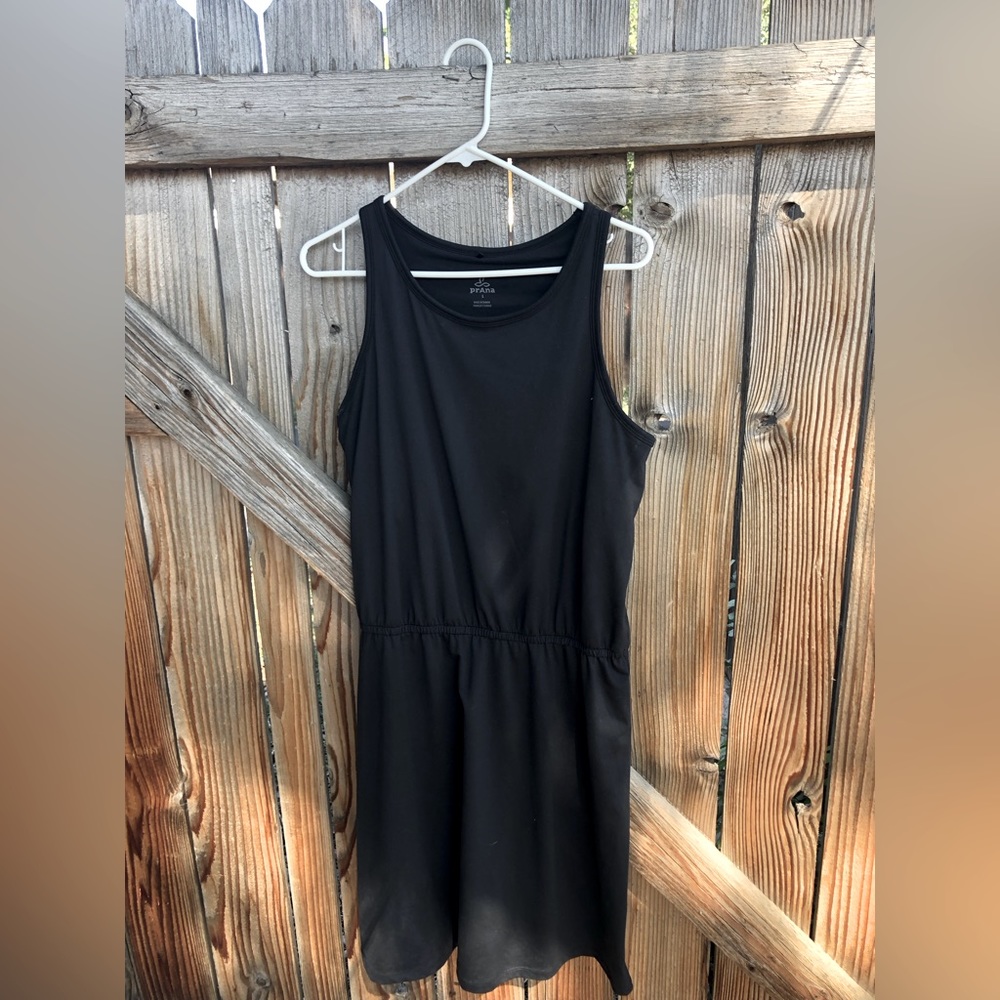 Black Prana dress with built-in bra
